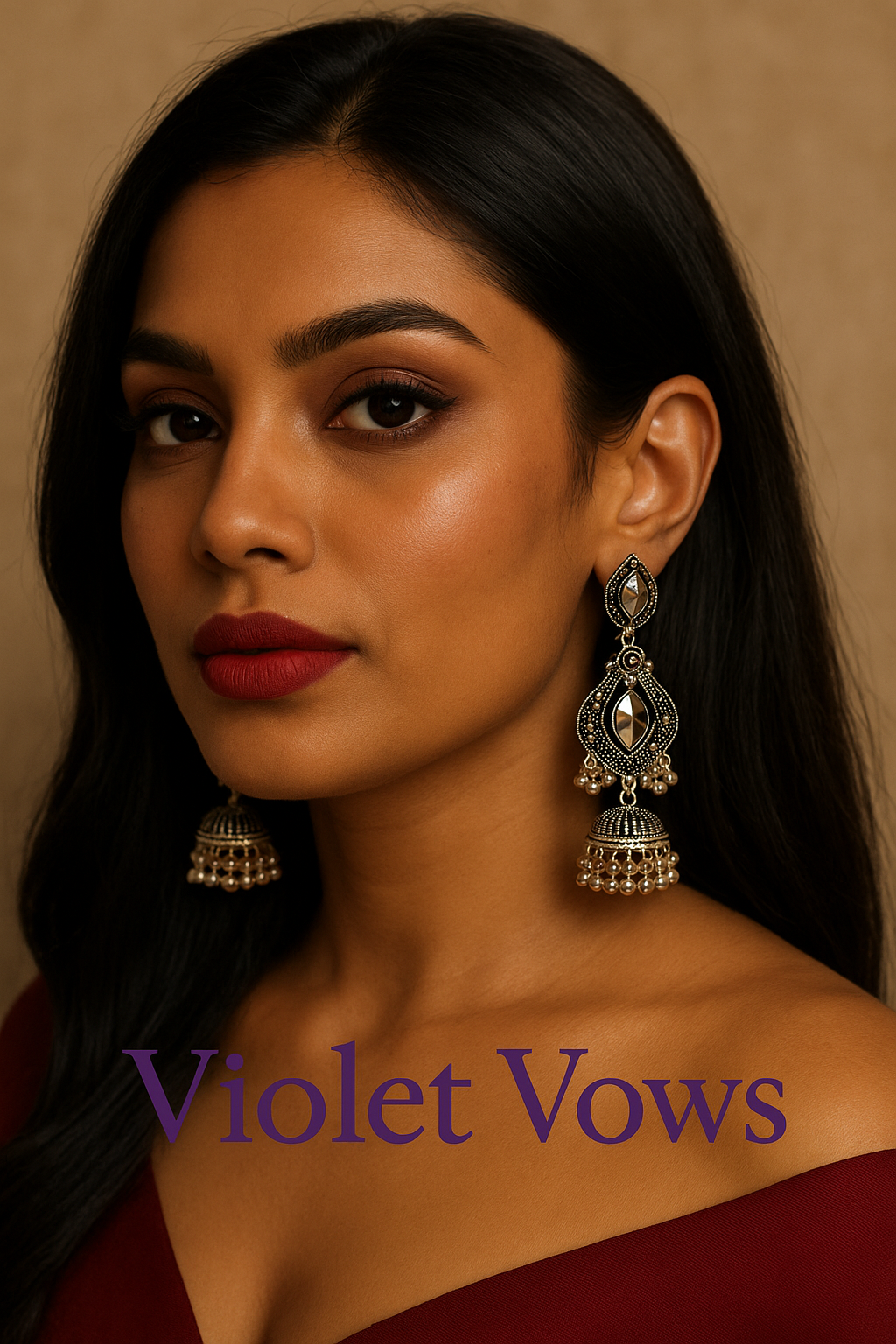 Mirror Work Oxidized Jhumka Earrings