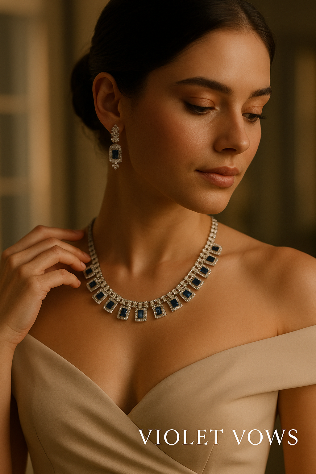 Luxury Gemstone Necklace Set – A Timeless Statement Piece - Blue