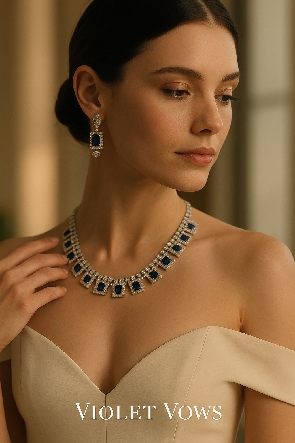 Luxury Gemstone Necklace Set – A Timeless Statement Piece - Blue