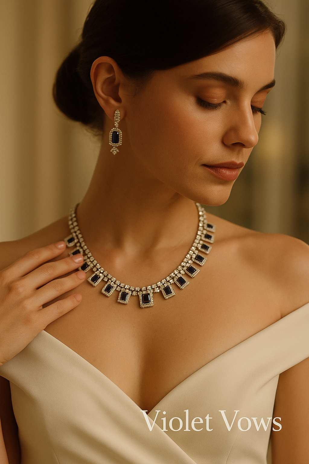 Luxury Gemstone Necklace Set – A Timeless Statement Piece - Blue