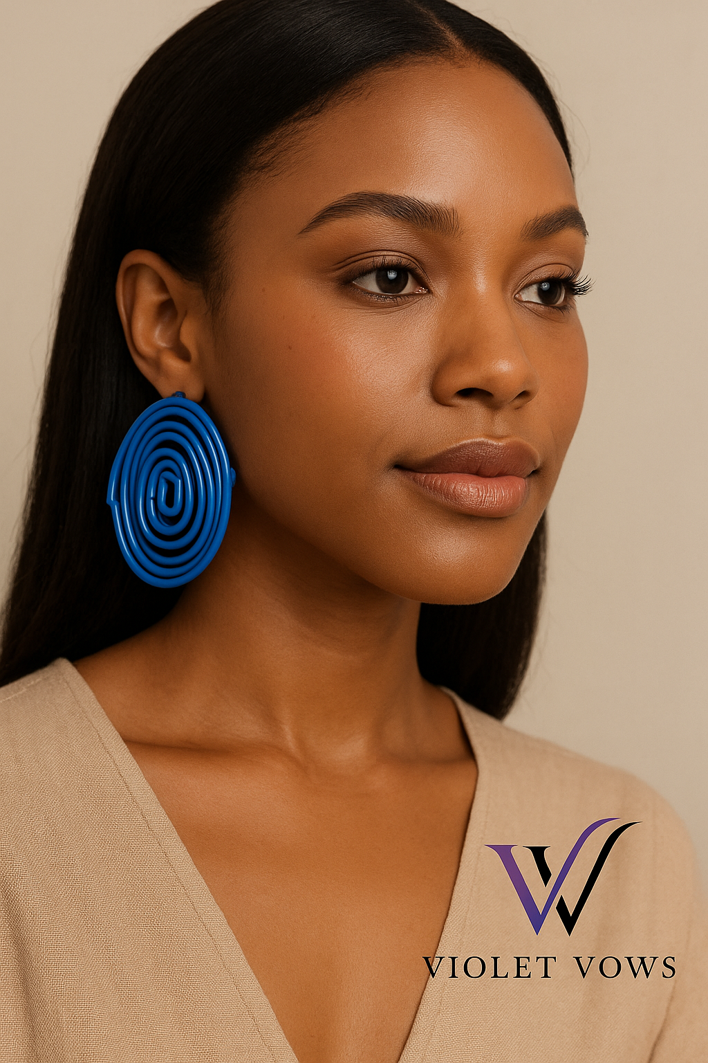 Spiral Blue Fashion Accessory Earrings