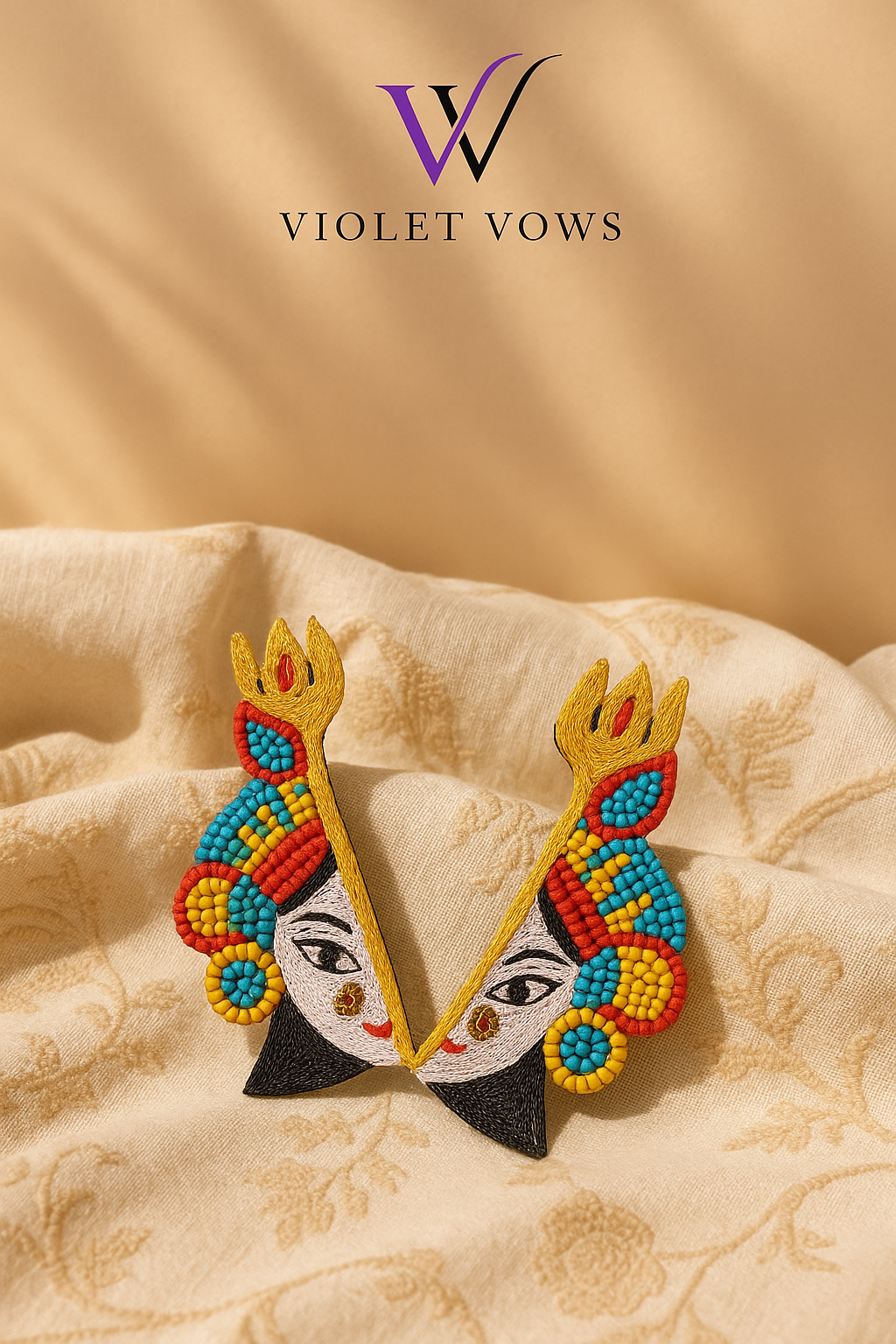 Goddess Handcrafted Tribal Art Statement Earrings