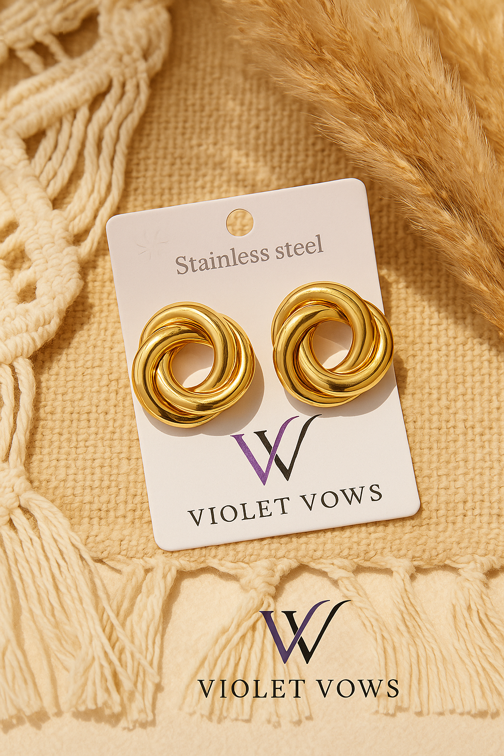 Golden Knot Studs