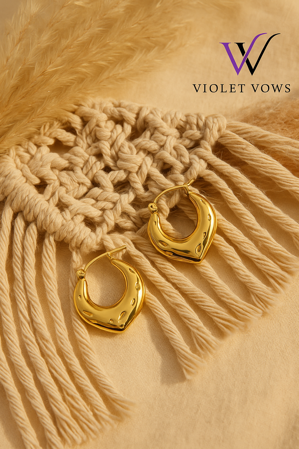 Molten Golden Heart Hoops - Bold and Romantic Statement Earrings