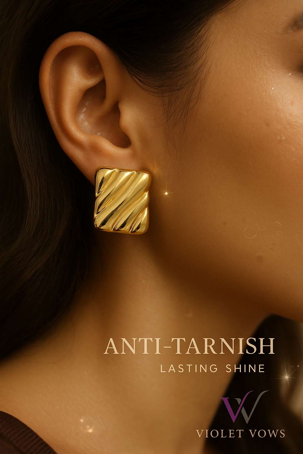 Twisted Square Studs