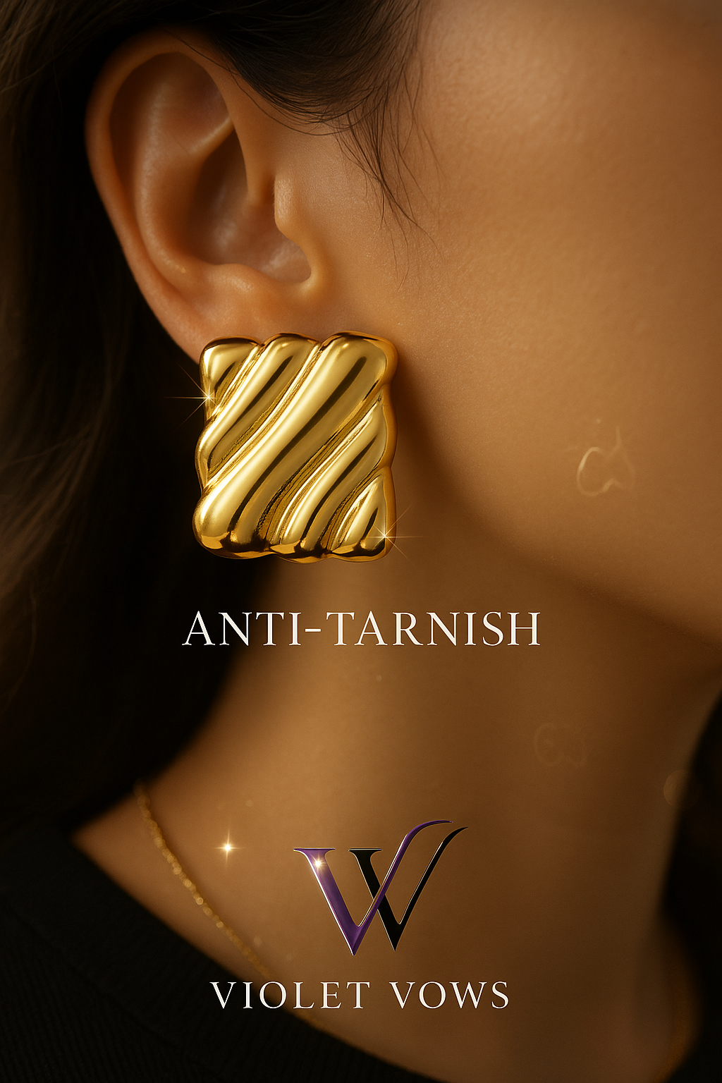 Twisted Square Studs
