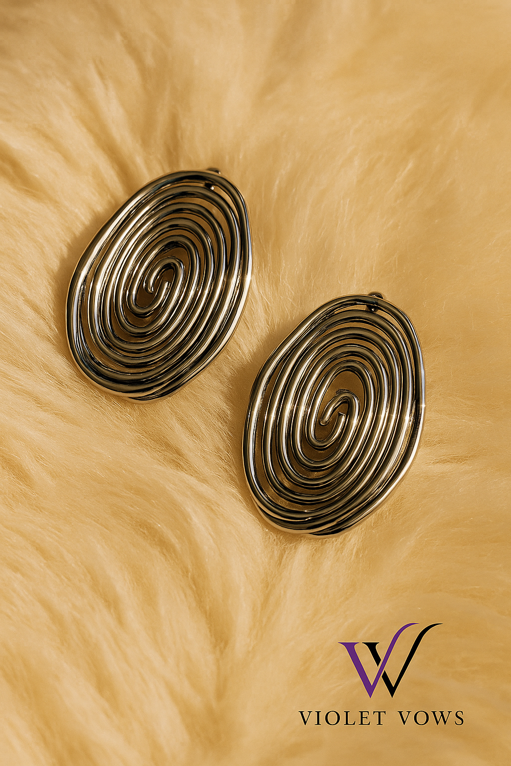 Abstract Spiral Stud Earrings