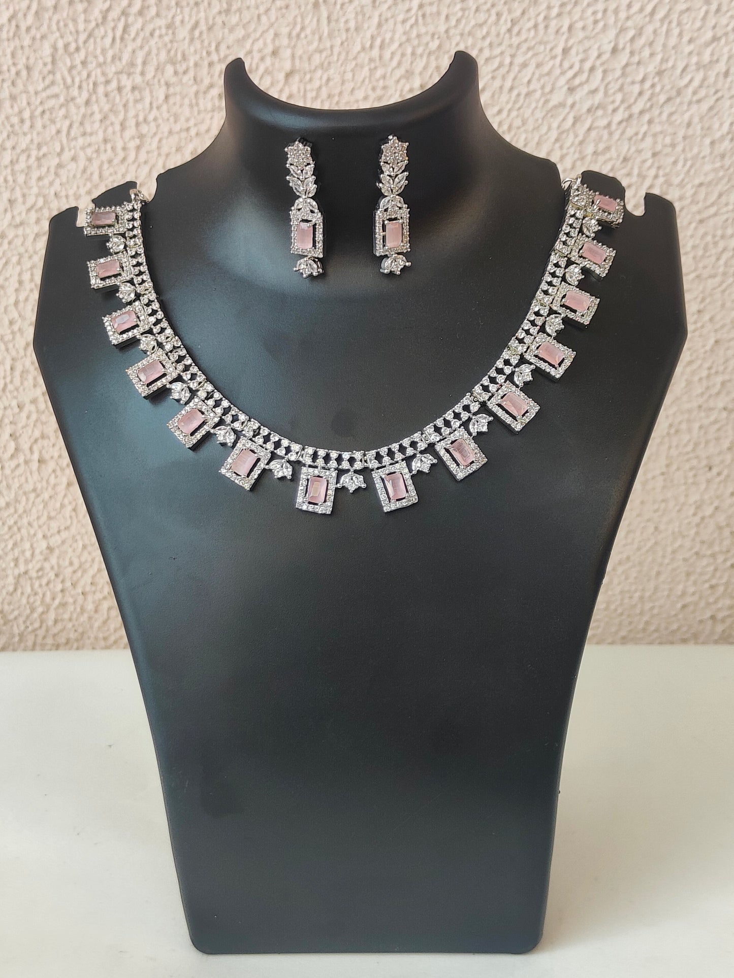 Luxury Gemstone Necklace Set – A Timeless Statement Piece - Baby Pink