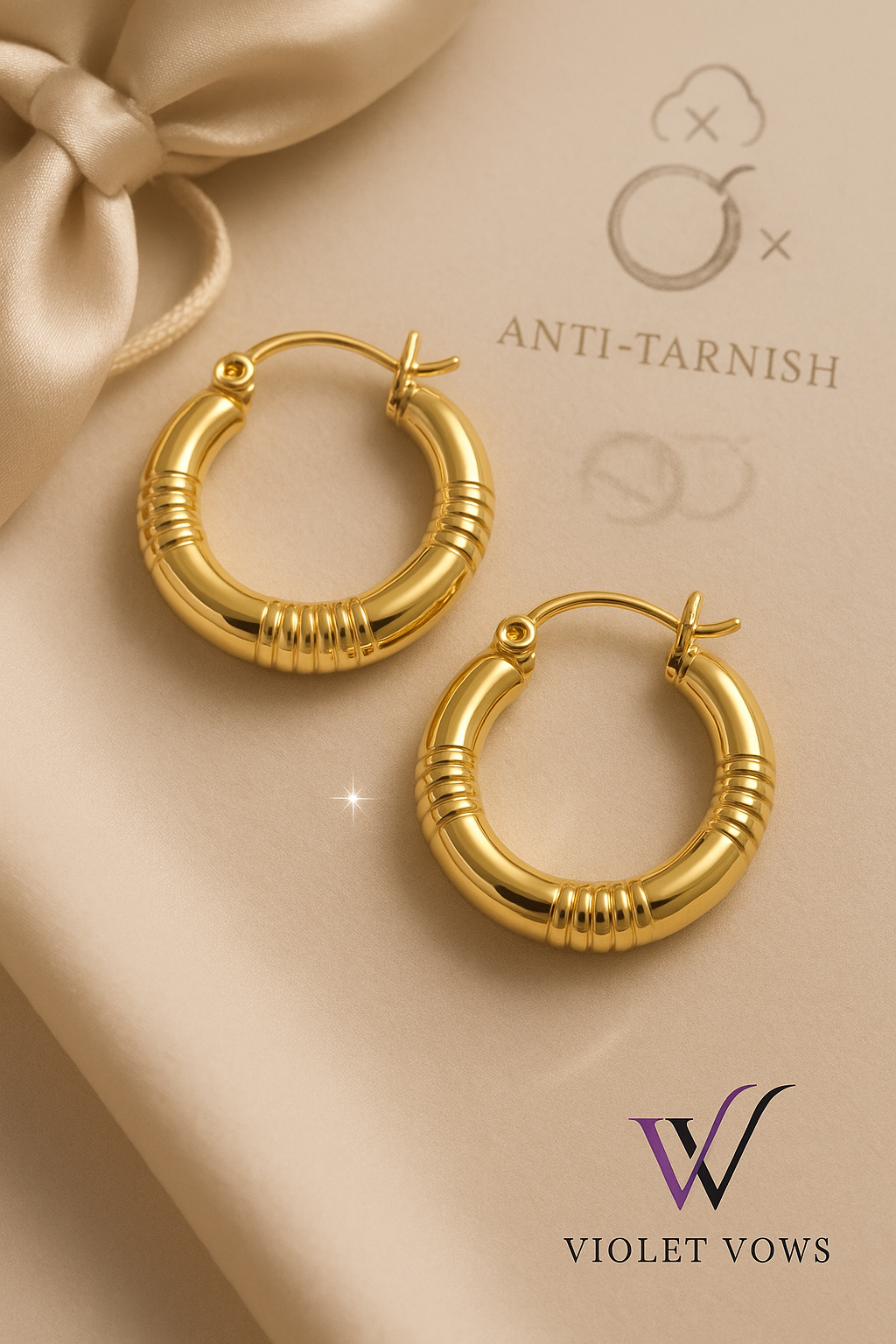 Golden Stella Hoops