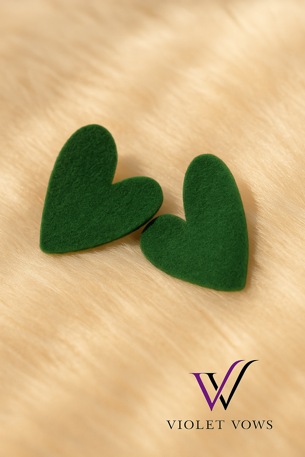 Korean Design Green Heart Earrings
