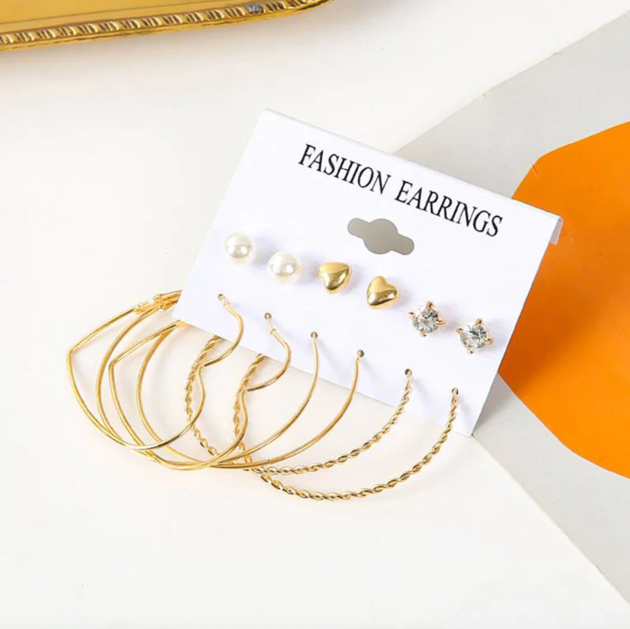 Exclusive Gold Plated Stud and Hoop Earrings For Women