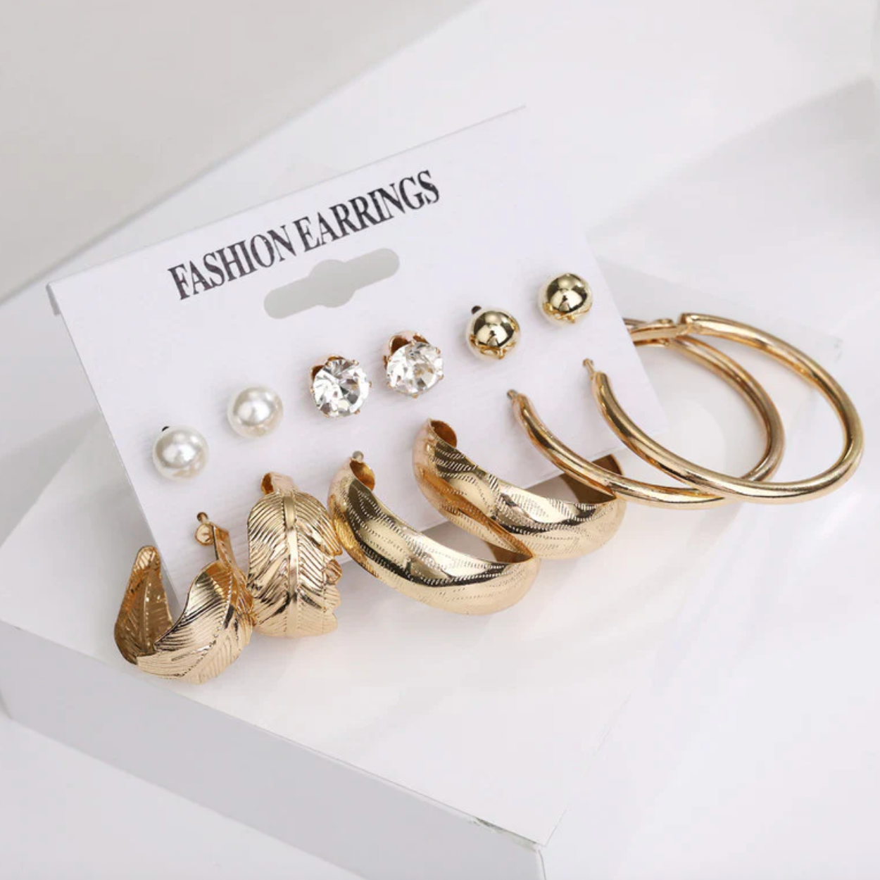 Ravishing Leaf Pearl and AD Brilliant Stud and Drop Earrings For Women