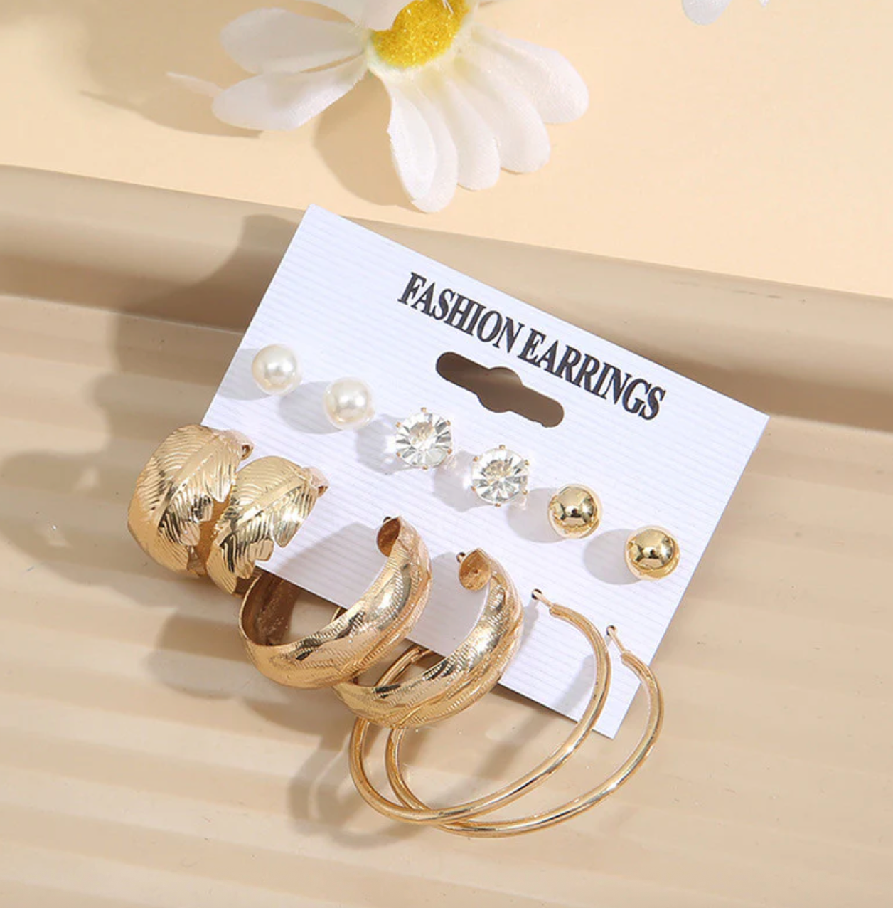 Ravishing Leaf Pearl and AD Brilliant Stud and Drop Earrings For Women