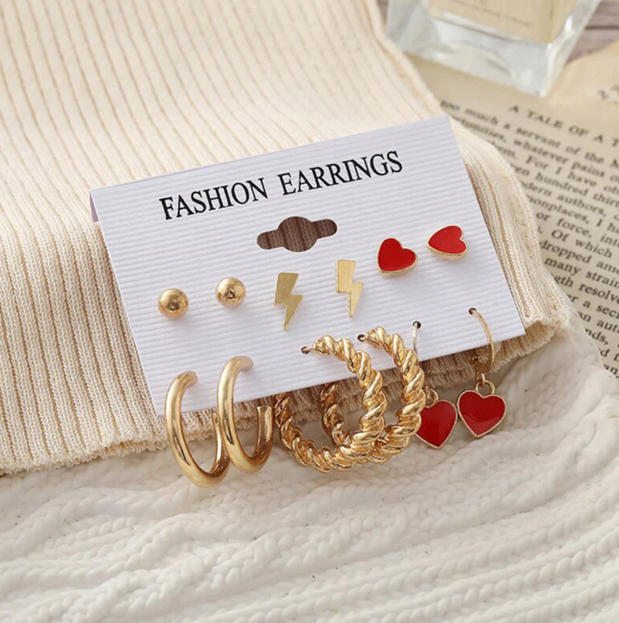 Gold-Plated Hoop Earrings Combo of 6 For Women