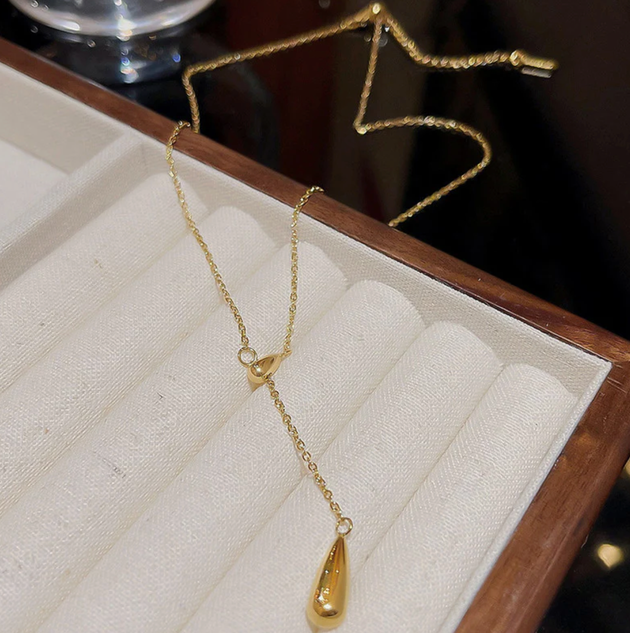 Gold Plated Stainless Steel Anti Tarnish Teardrop Pendant