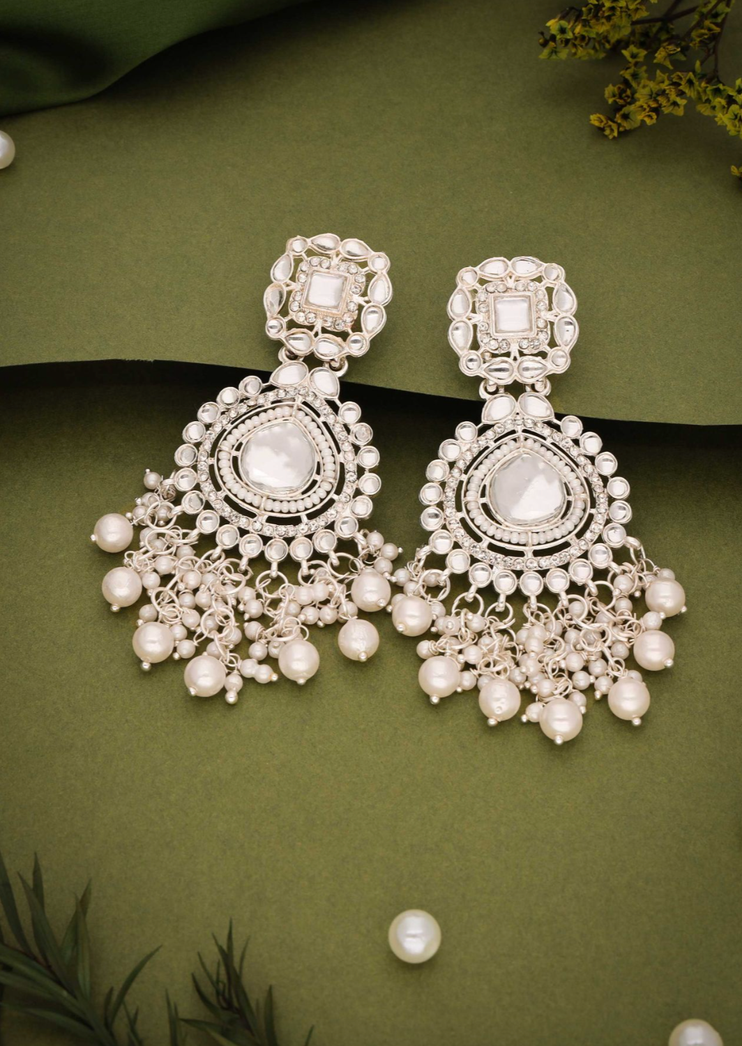 Sonam - Kundan crystal - White