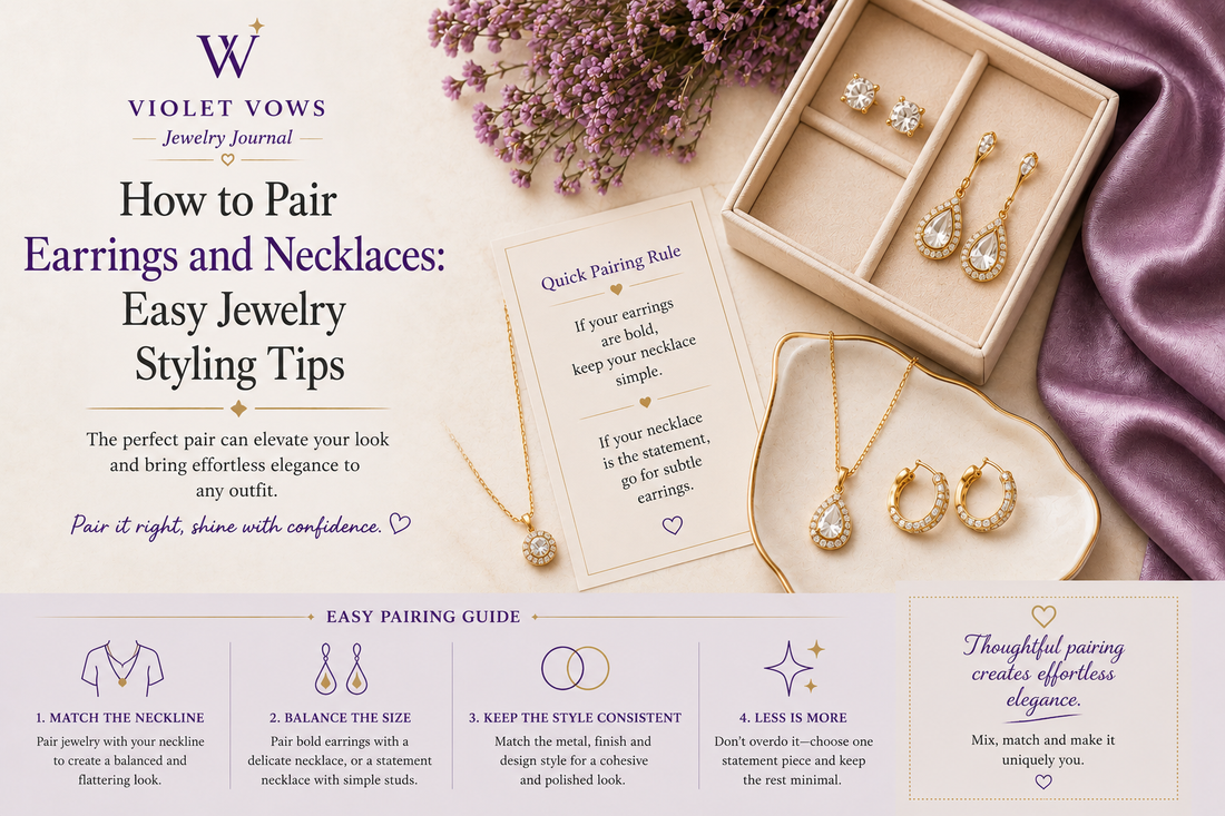 Gold earrings and necklaces styled together for an elegant coordinated look