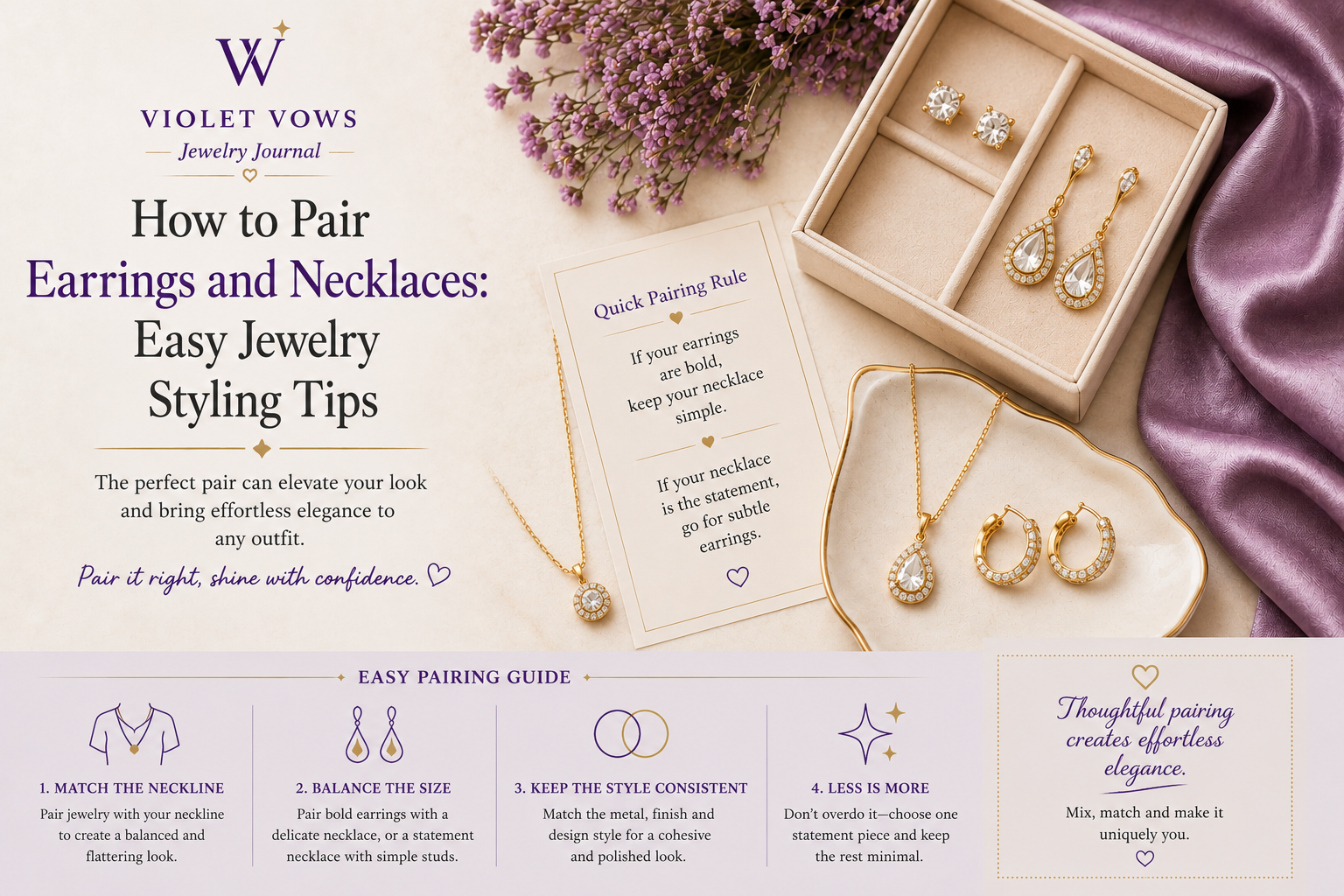 Gold earrings and necklaces styled together for an elegant coordinated look