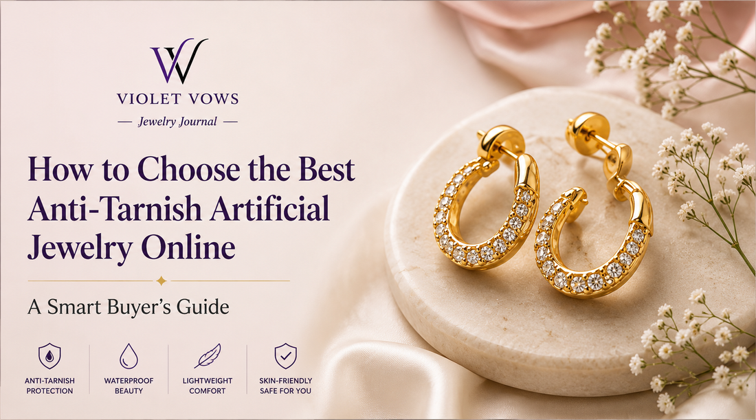 Gold anti-tarnish artificial earrings styled with flowers