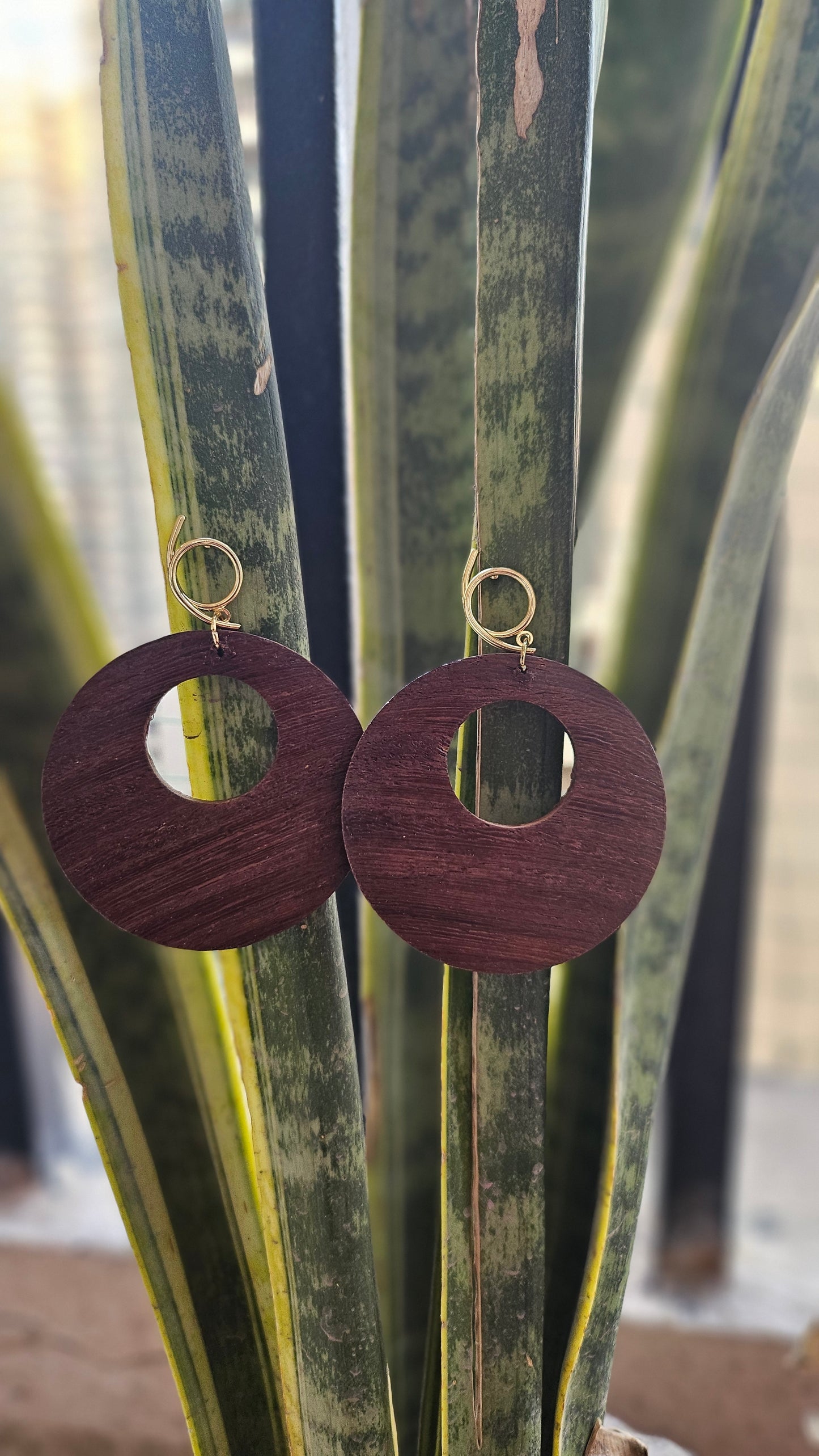 Handcrafted Wooden Hoop Earrings