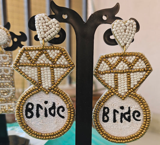 Diamond Ring Earrings - Bride To Be