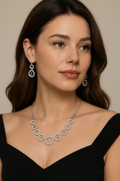 Myla CZ Designer Necklace Set - Sparkling Elegance American Diamond Necklace