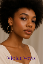 Anti-tarnish :  Hexagon Hoop Earrings