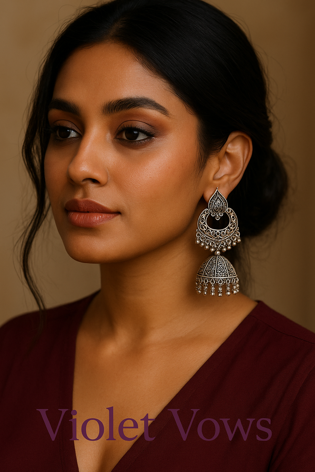 Oxidized Silver Peacock Jhumka Earrings