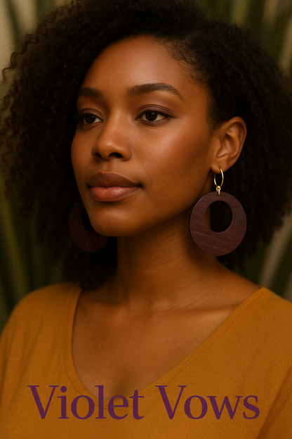 Handcrafted Wooden Hoop Earrings