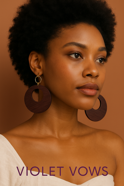 Handcrafted Wooden Hoop Earrings