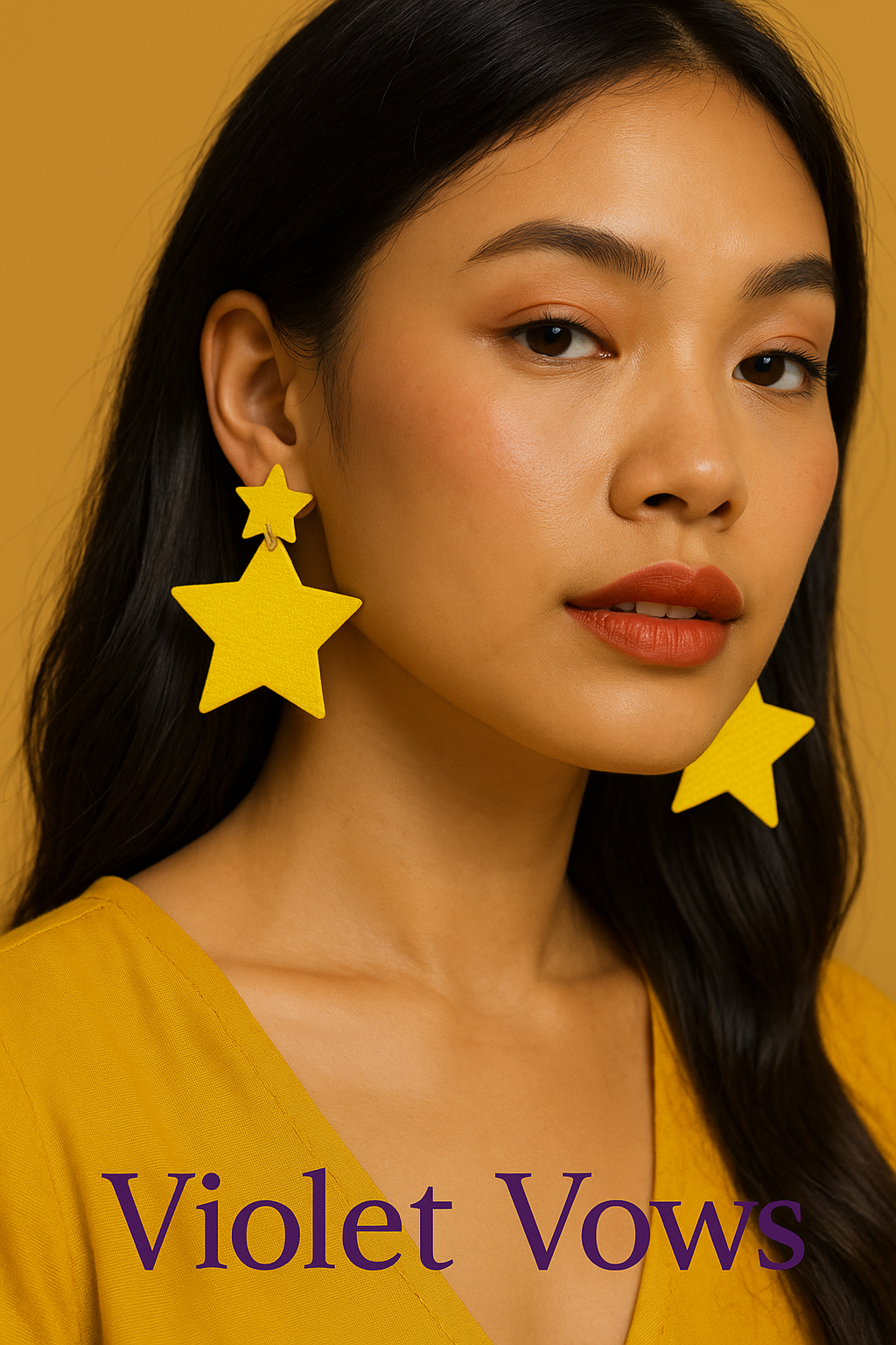 Bold Yellow Star Earrings
