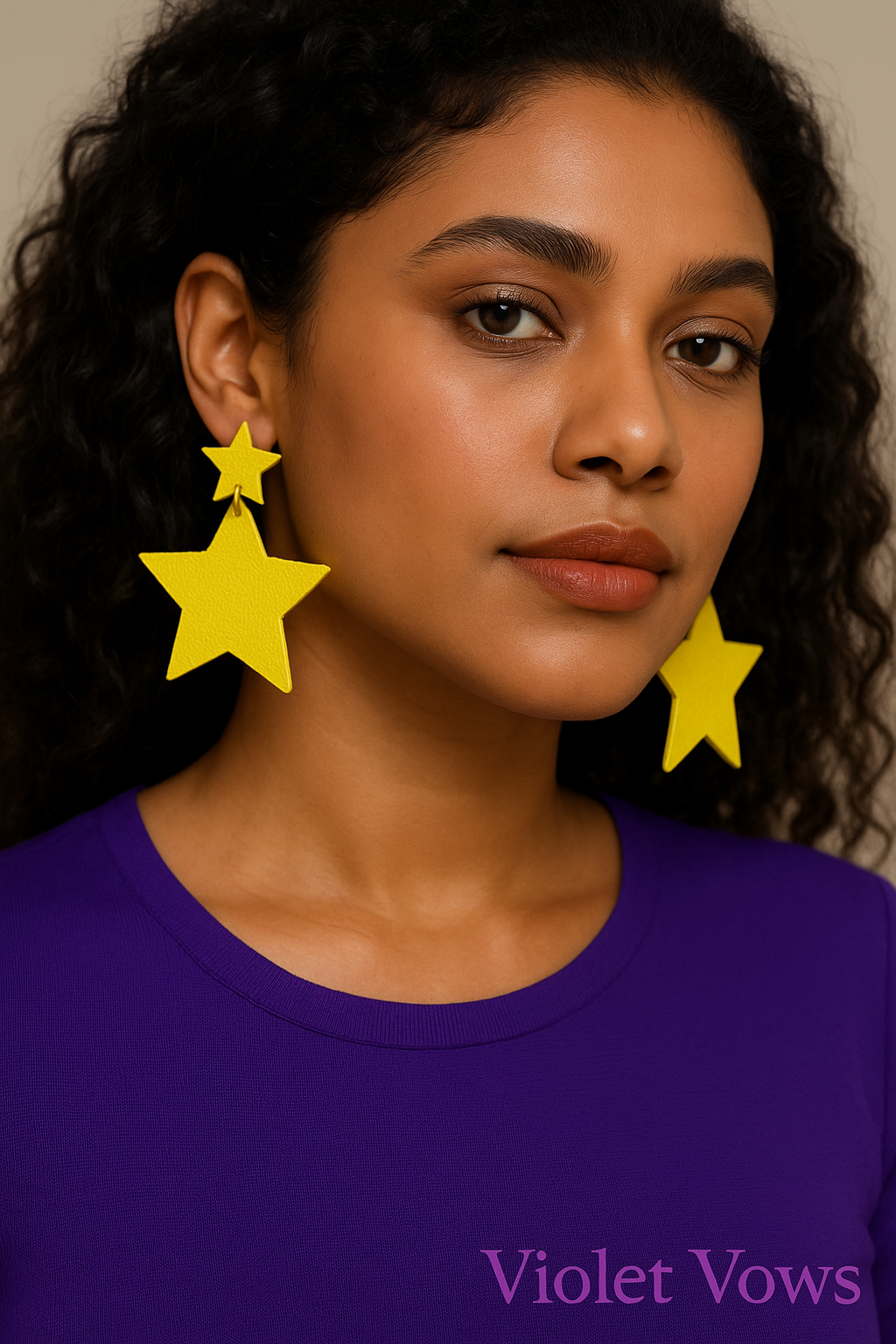 Bold Yellow Star Earrings