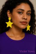 Bold Yellow Star Earrings