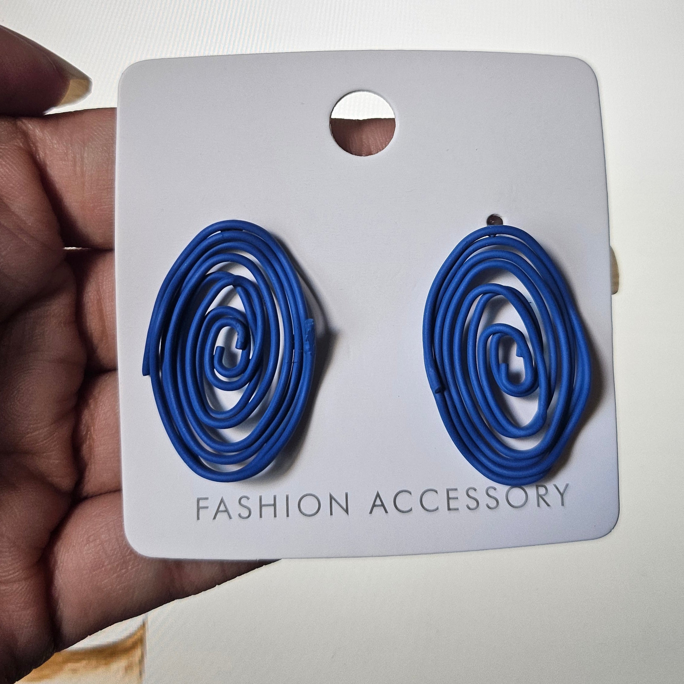 Spiral Blue Fashion Accessory Earrings