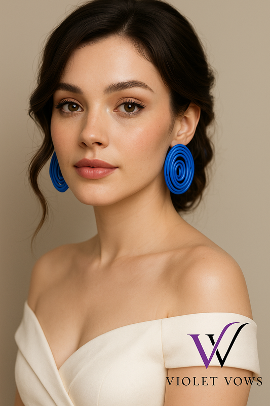 Spiral Blue Fashion Accessory Earrings