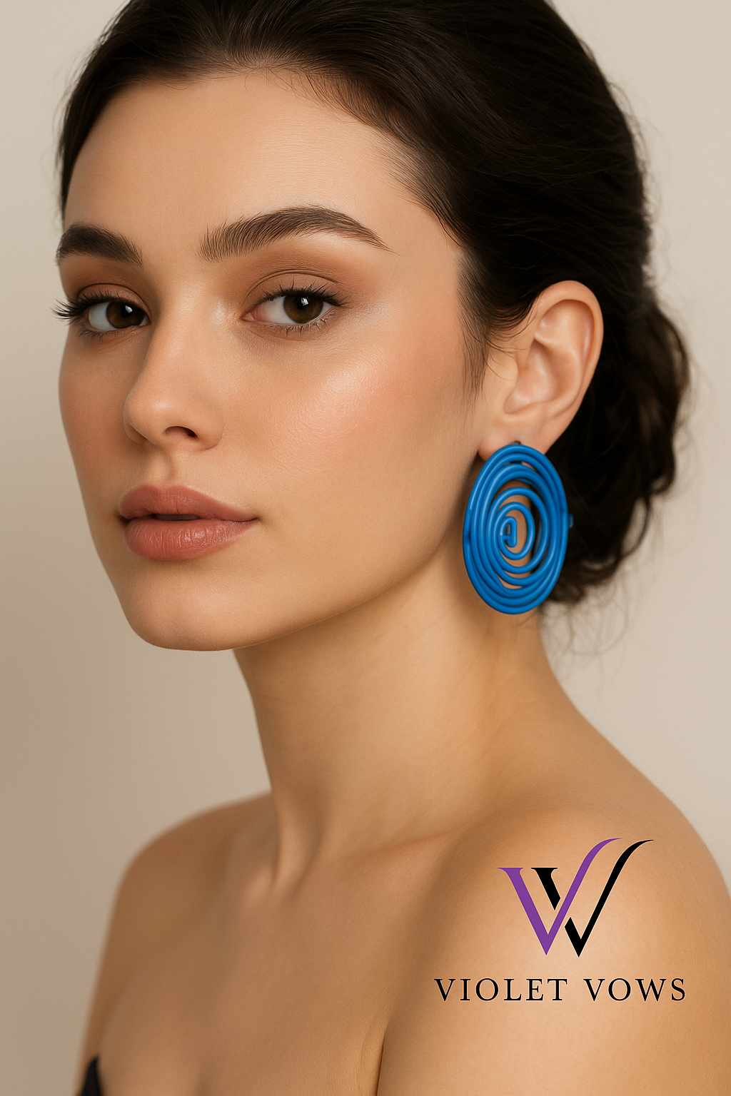 Spiral Blue Fashion Accessory Earrings