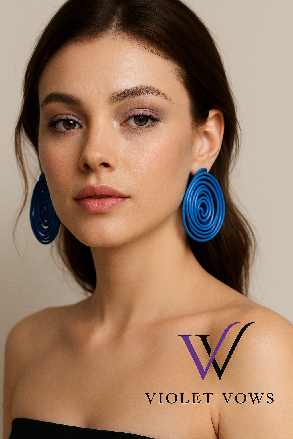 Spiral Blue Fashion Accessory Earrings