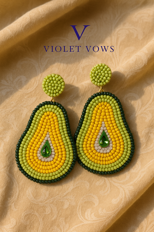 Guac 'n Roll! Handcrafted Avocado Beaded Earrings