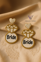Diamond Ring Earrings - Bride To Be