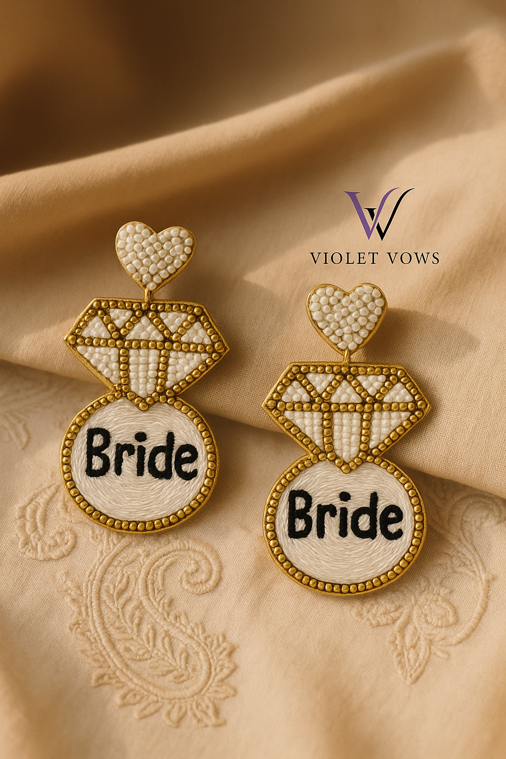 Diamond Ring Earrings - Bride To Be