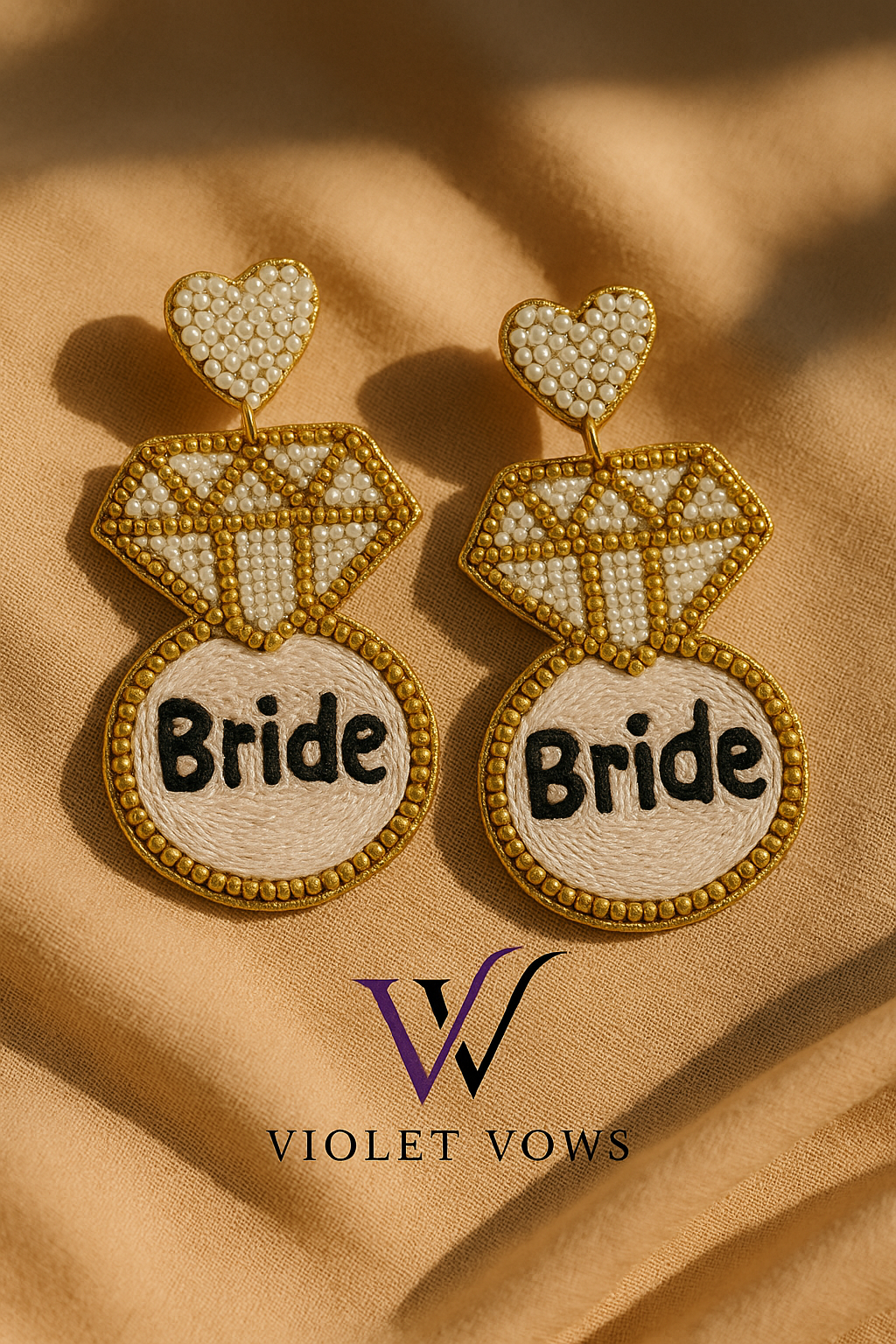 Diamond Ring Earrings - Bride To Be