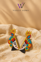 Goddess Handcrafted Tribal Art Statement Earrings