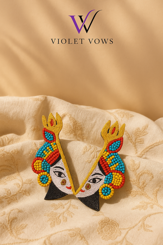 Goddess Handcrafted Tribal Art Statement Earrings