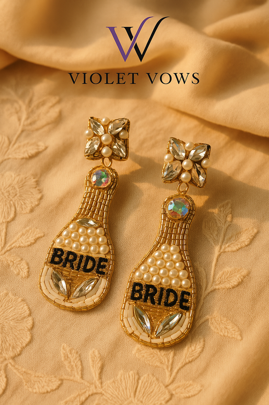 Champagne Bottle Earrings - Bride To Be
