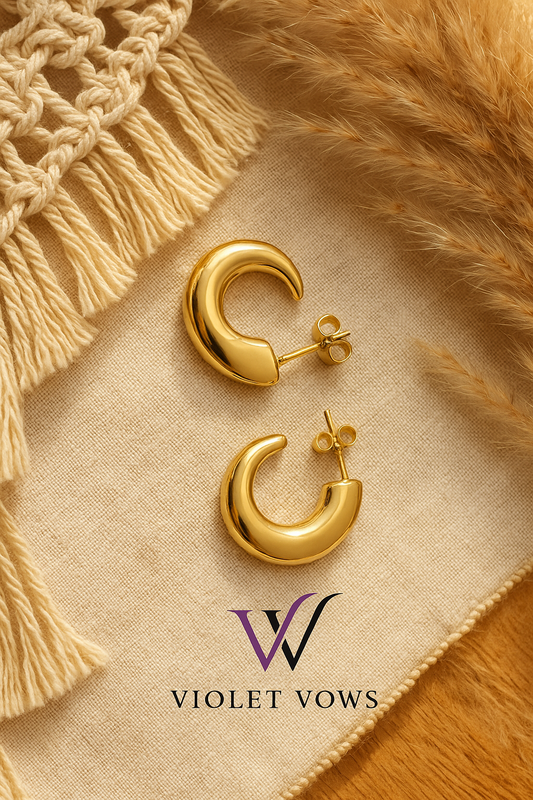 Gold Curved Earrings