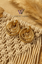 Sleek Gold loop Earrings - Minimalist Studs | Everyday Wear