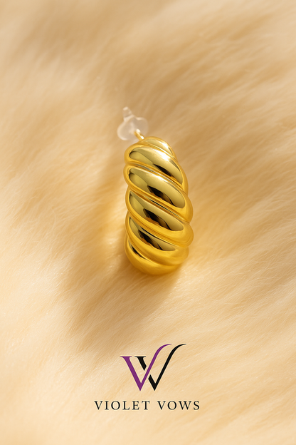 Bold Gold Dome Hoop Earrings