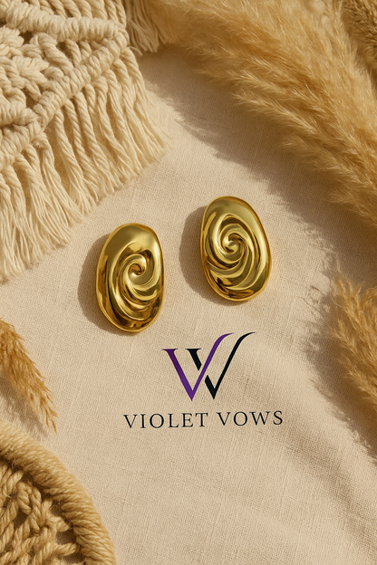 Golden Swirl Studs