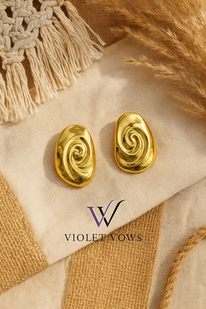 Golden Swirl Studs