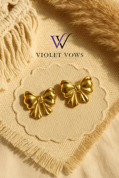Golden Bow Studs